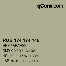 Color code: RGB 174 174 146 | qconv.com