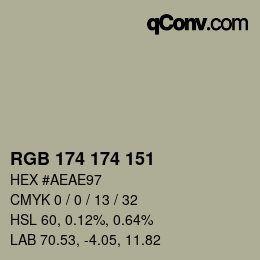 Color code: RGB 174 174 151 | qconv.com