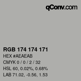 Color code: RGB 174 174 171 | qconv.com