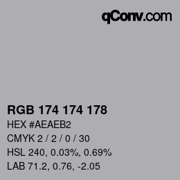Color code: RGB 174 174 178 | qconv.com