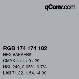 Color code: RGB 174 174 182 | qconv.com