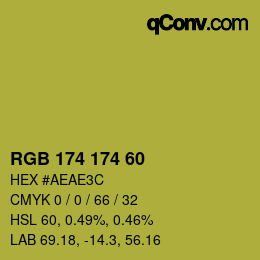 Color code: RGB 174 174 60 | qconv.com