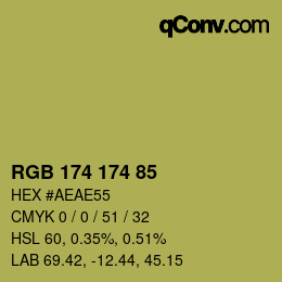Color code: RGB 174 174 85 | qconv.com
