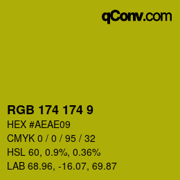 Color code: RGB 174 174 9 | qconv.com