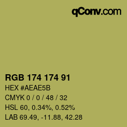 Color code: RGB 174 174 91 | qconv.com