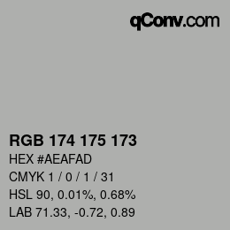 Color code: RGB 174 175 173 | qconv.com