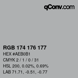 Código de color: RGB 174 176 177 | qconv.com