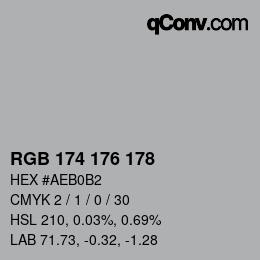 Color code: RGB 174 176 178 | qconv.com