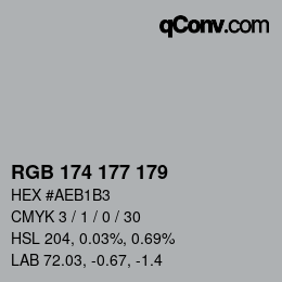 Code couleur: RGB 174 177 179 | qconv.com