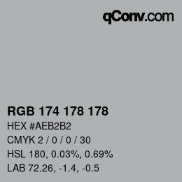 カラーコード: RGB 174 178 178 | qconv.com