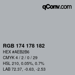 Color code: RGB 174 178 182 | qconv.com