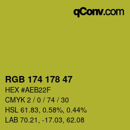 Color code: RGB 174 178 47 | qconv.com