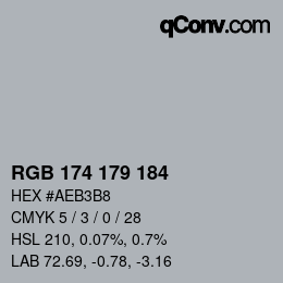 Farbcode: RGB 174 179 184 | qconv.com