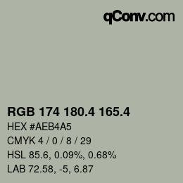 カラーコード: RGB 174 180.4 165.4 | qconv.com