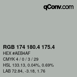 カラーコード: RGB 174 180.4 175.4 | qconv.com