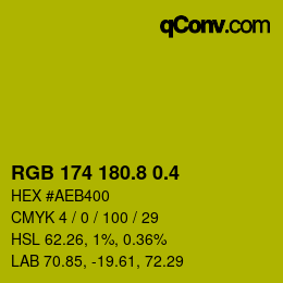 カラーコード: RGB 174 180.8 0.4 | qconv.com