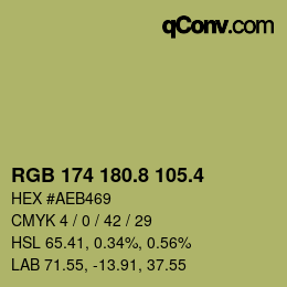 カラーコード: RGB 174 180.8 105.4 | qconv.com