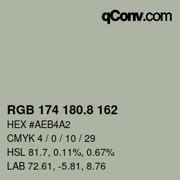 カラーコード: RGB 174 180.8 162 | qconv.com
