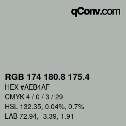 カラーコード: RGB 174 180.8 175.4 | qconv.com