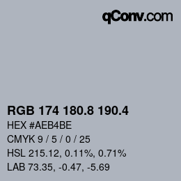 カラーコード: RGB 174 180.8 190.4 | qconv.com