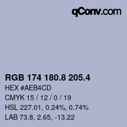 カラーコード: RGB 174 180.8 205.4 | qconv.com