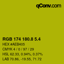 カラーコード: RGB 174 180.8 5.4 | qconv.com