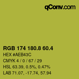 カラーコード: RGB 174 180.8 60.4 | qconv.com