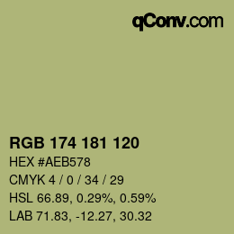 Farbcode: RGB 174 181 120 | qconv.com