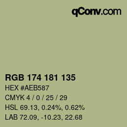 Código de color: RGB 174 181 135 | qconv.com