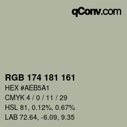Farbcode: RGB 174 181 161 | qconv.com