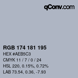 Farbcode: RGB 174 181 195 | qconv.com