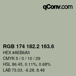 カラーコード: RGB 174 182.2 163.6 | qconv.com