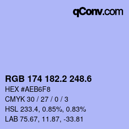 カラーコード: RGB 174 182.2 248.6 | qconv.com