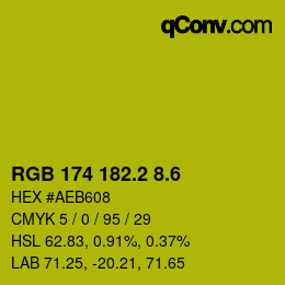 カラーコード: RGB 174 182.2 8.6 | qconv.com