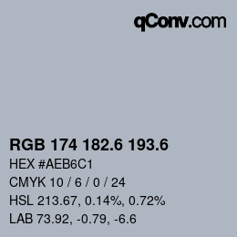 カラーコード: RGB 174 182.6 193.6 | qconv.com