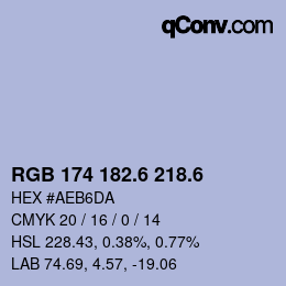 カラーコード: RGB 174 182.6 218.6 | qconv.com