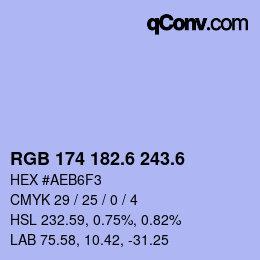 カラーコード: RGB 174 182.6 243.6 | qconv.com