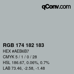 颜色代码: RGB 174 182 183 | qconv.com