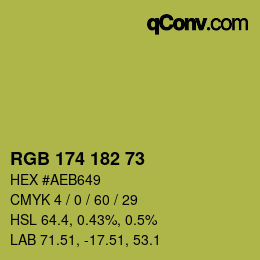 颜色代码: RGB 174 182 73 | qconv.com