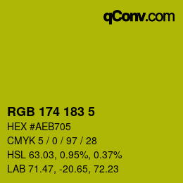 Color code: RGB 174 183 5 | qconv.com