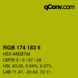 Color code: RGB 174 183 6 | qconv.com