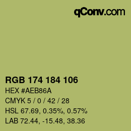 Farbcode: RGB 174 184 106 | qconv.com