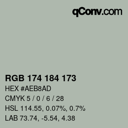 颜色代码: RGB 174 184 173 | qconv.com