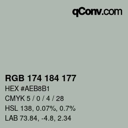 颜色代码: RGB 174 184 177 | qconv.com