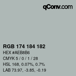 Code couleur: RGB 174 184 182 | qconv.com