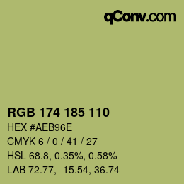颜色代码: RGB 174 185 110 | qconv.com