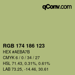 Farbcode: RGB 174 186 123 | qconv.com