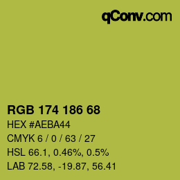 Color code: RGB 174 186 68 | qconv.com