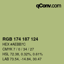 颜色代码: RGB 174 187 124 | qconv.com