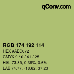 Farbcode: RGB 174 192 114 | qconv.com